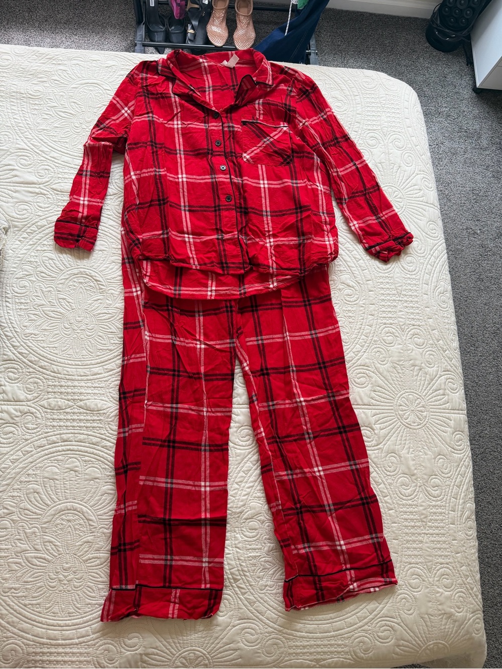 Red Plaid Pajama Set